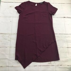 4SI3NNAI plum purple short sleeve asymmetric shift dress womens m